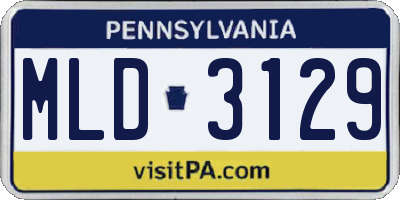 PA license plate MLD3129