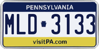 PA license plate MLD3133