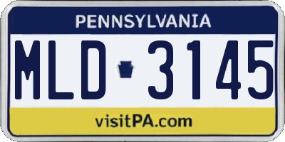 PA license plate MLD3145