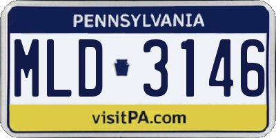 PA license plate MLD3146