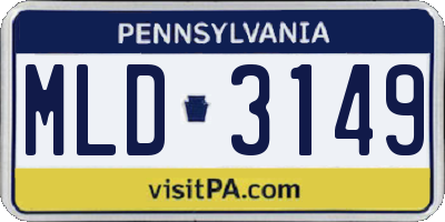 PA license plate MLD3149