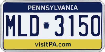 PA license plate MLD3150