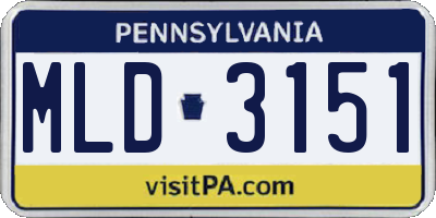 PA license plate MLD3151