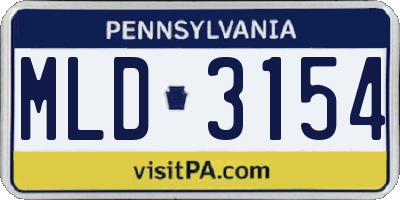 PA license plate MLD3154
