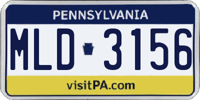 PA license plate MLD3156