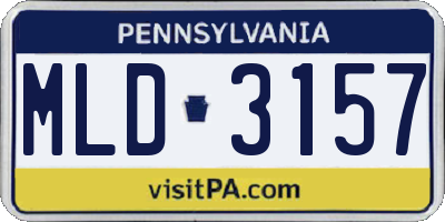 PA license plate MLD3157