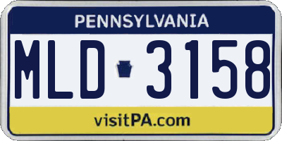 PA license plate MLD3158
