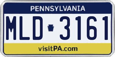 PA license plate MLD3161