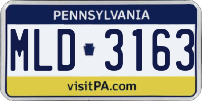 PA license plate MLD3163