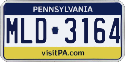 PA license plate MLD3164