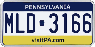 PA license plate MLD3166