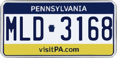 PA license plate MLD3168