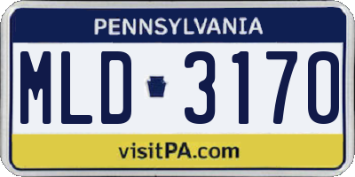PA license plate MLD3170