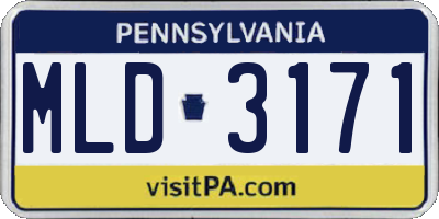 PA license plate MLD3171