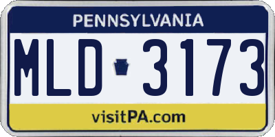 PA license plate MLD3173