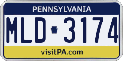PA license plate MLD3174