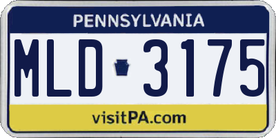 PA license plate MLD3175