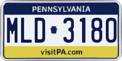 PA license plate MLD3180