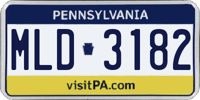 PA license plate MLD3182