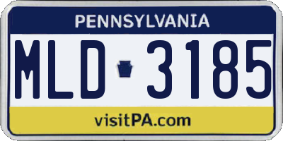 PA license plate MLD3185