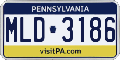 PA license plate MLD3186