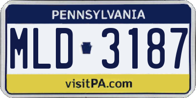 PA license plate MLD3187