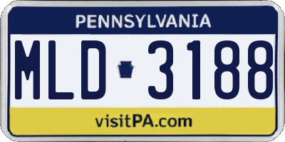 PA license plate MLD3188