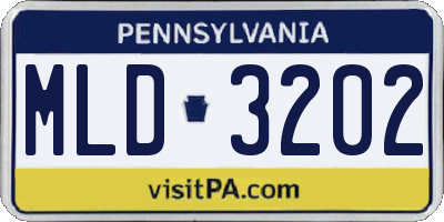 PA license plate MLD3202