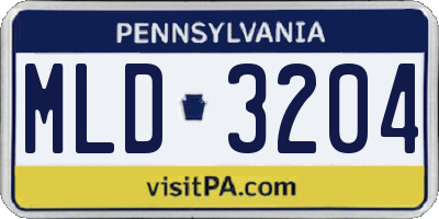 PA license plate MLD3204