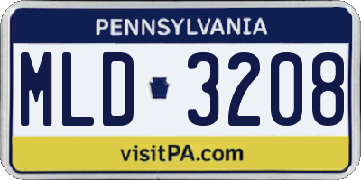 PA license plate MLD3208