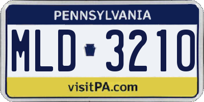 PA license plate MLD3210