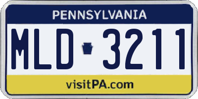 PA license plate MLD3211