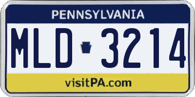 PA license plate MLD3214