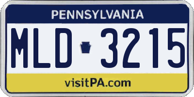 PA license plate MLD3215
