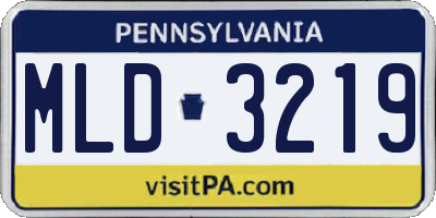 PA license plate MLD3219