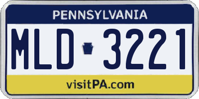 PA license plate MLD3221