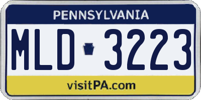 PA license plate MLD3223