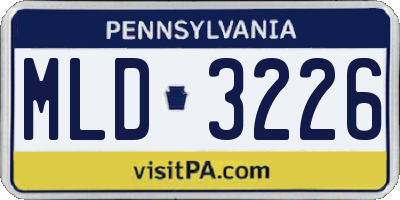 PA license plate MLD3226