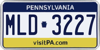 PA license plate MLD3227