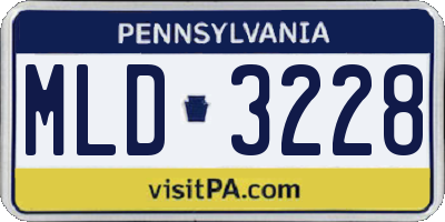 PA license plate MLD3228