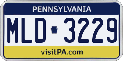 PA license plate MLD3229