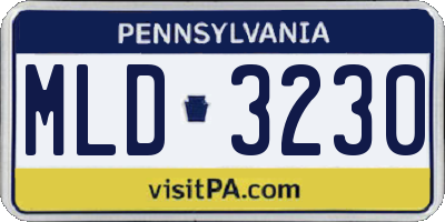 PA license plate MLD3230