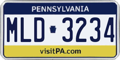 PA license plate MLD3234