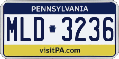 PA license plate MLD3236