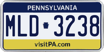 PA license plate MLD3238