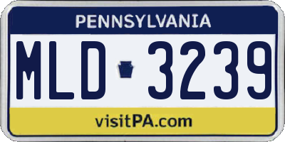 PA license plate MLD3239