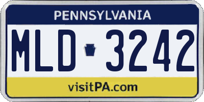 PA license plate MLD3242