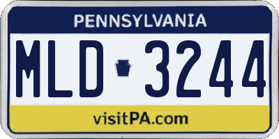PA license plate MLD3244