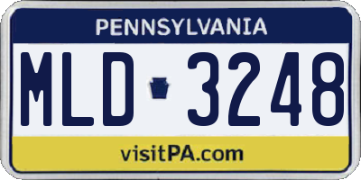 PA license plate MLD3248