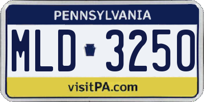 PA license plate MLD3250